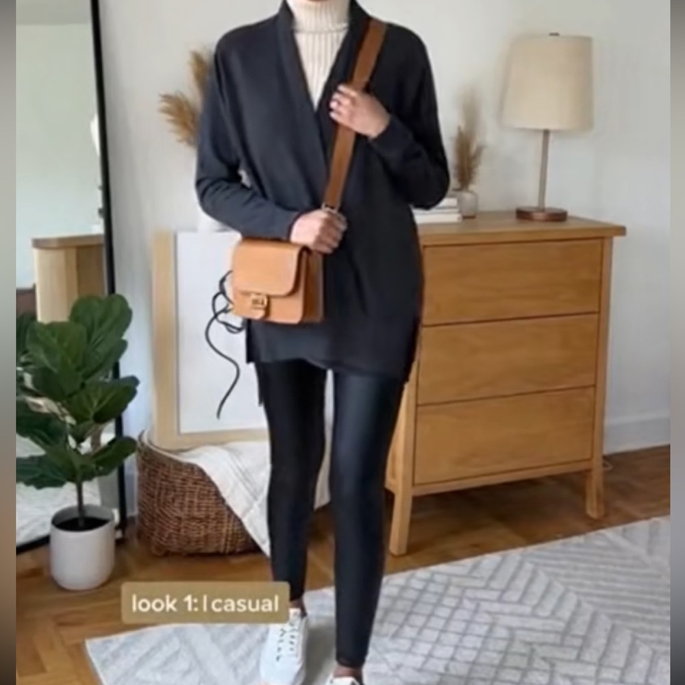 Athleta grey crisscross front top, coverup sweater
